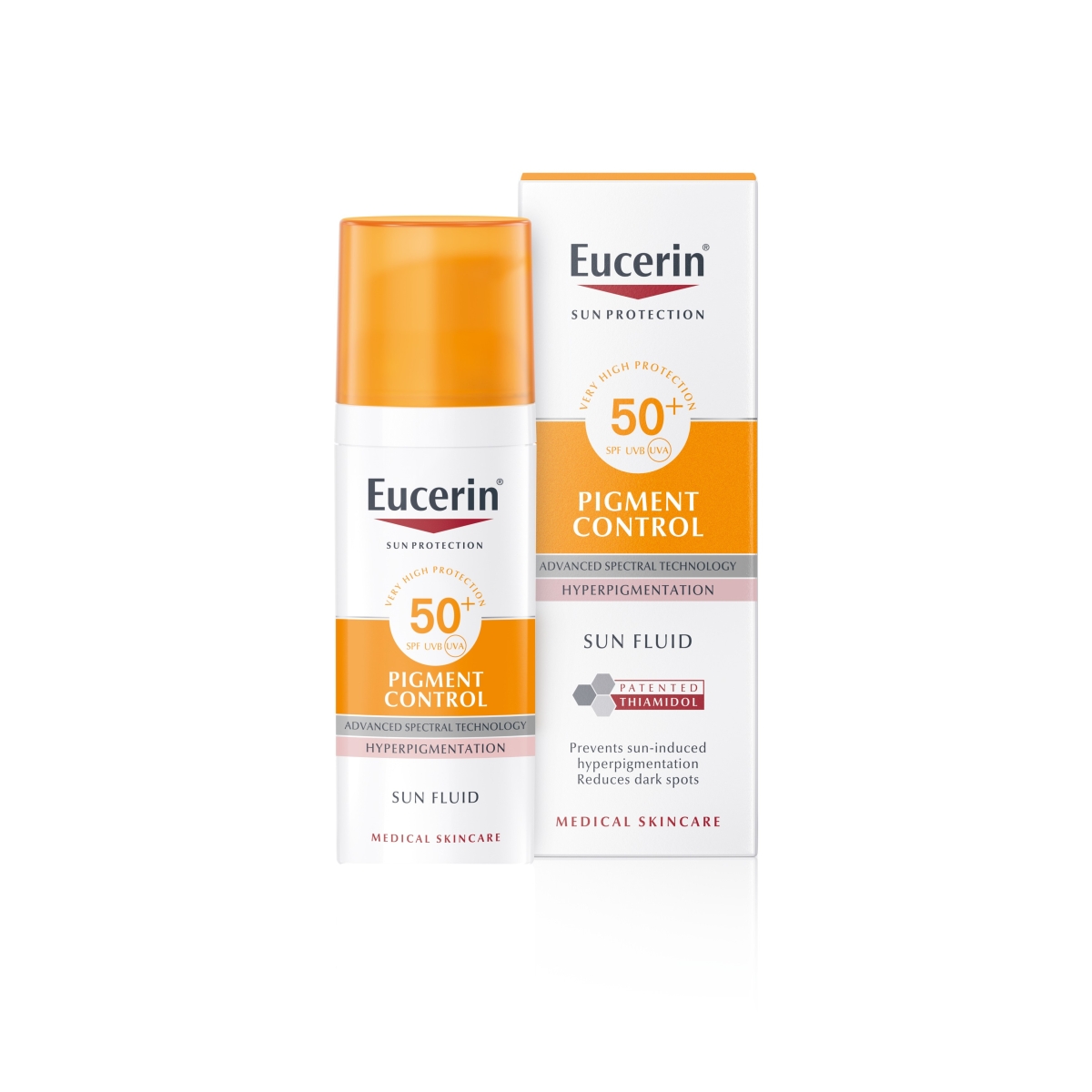 EUCERIN Sun Pigment Control šķidrais sauļošanās līdzeklis pret hiperpigmentāciju ar SPF50+, 50 ml