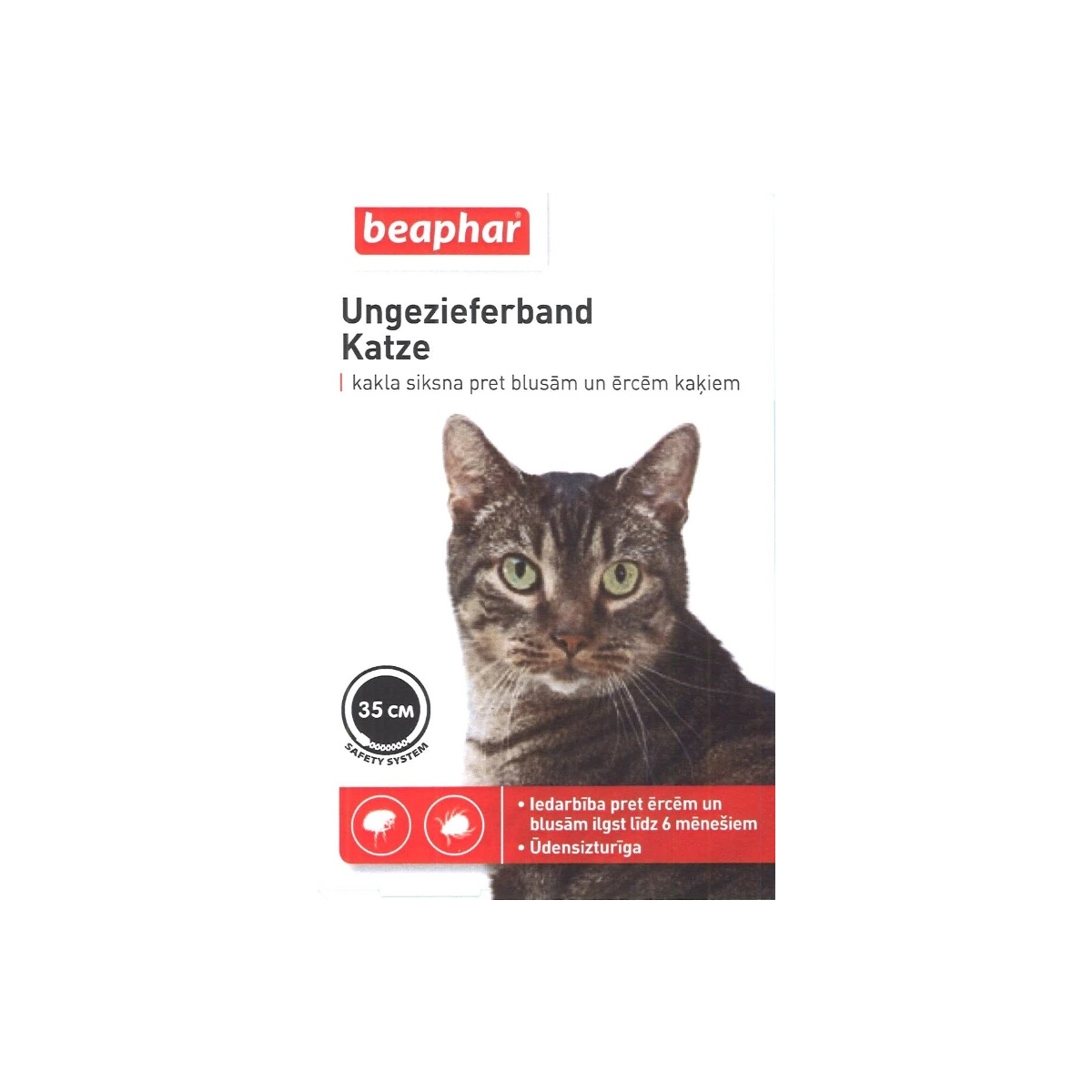 BEAPHAR UNGEZIEFERBAND KATZE 2.1G KAKLA S 35CM KAĶIEM (SARKA - Produkta attēls