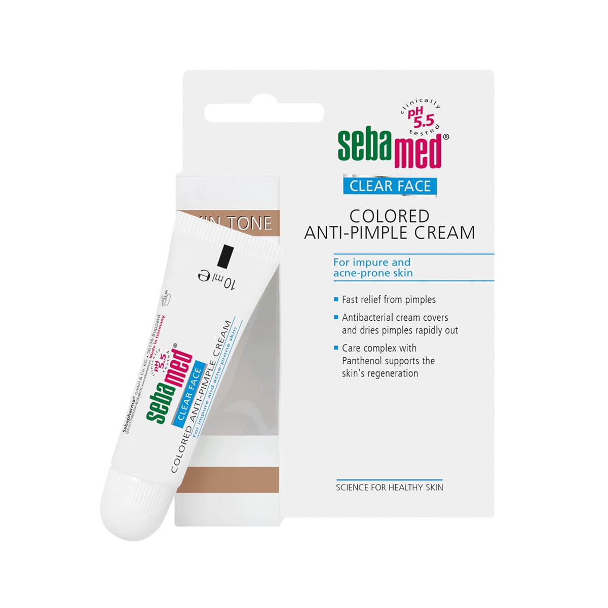 SEBAMED CLEAR FACE krēms pret pūtītēm ar toni, 10 ml - Produkta attēls