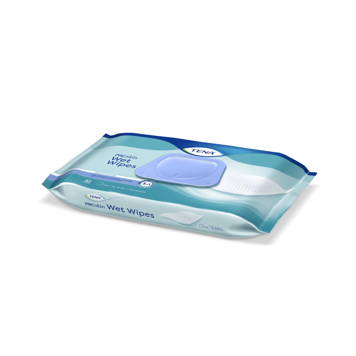 TENA mitrās salvetes/ dvielīši Wet Wipes 3in1, 48 gab.