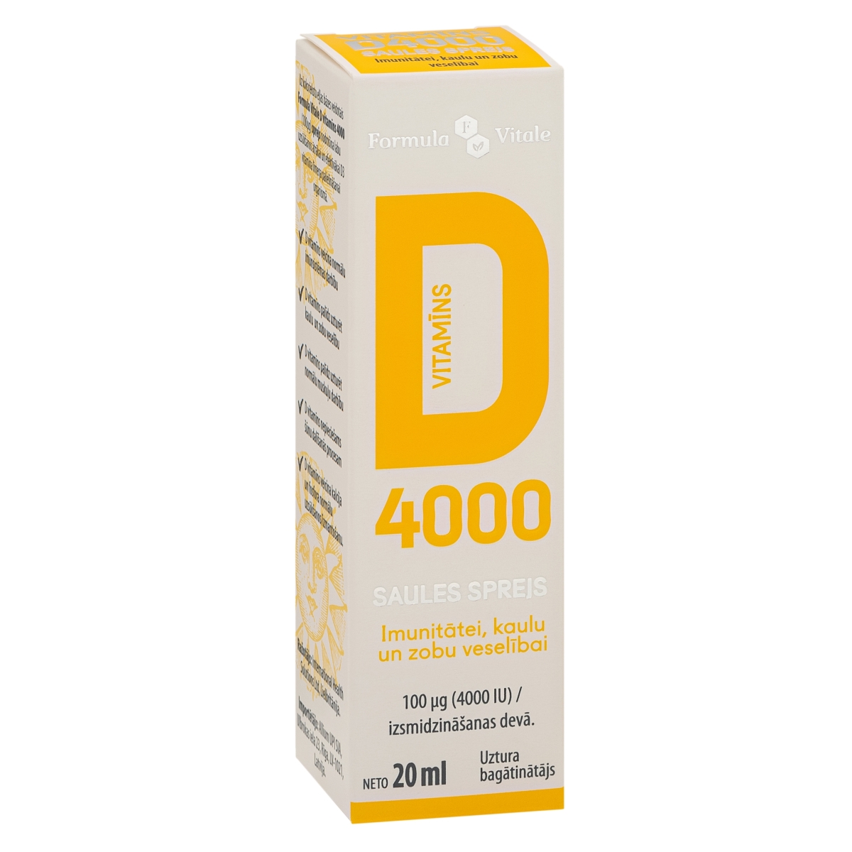 FORMULA VITALE D Vitamīns (4000 IU) sprejs, 20 ml.