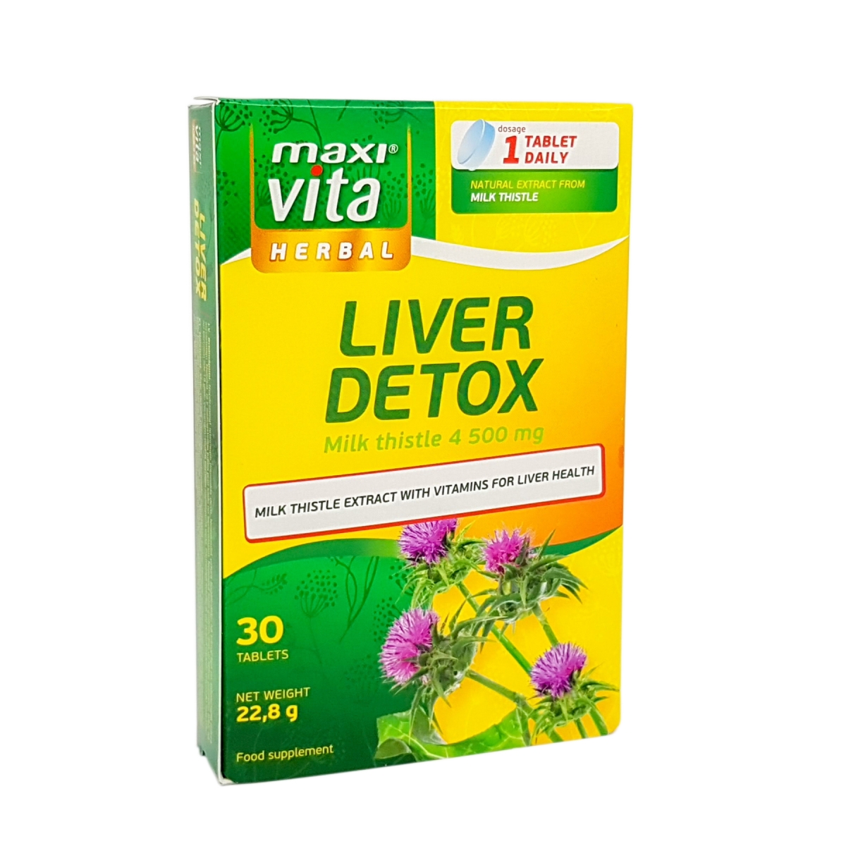 MaxiVita Herbal Liver Detox tabletes N30 - Produkta attēls