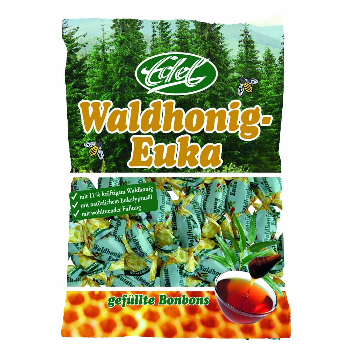 EDEL eikalipta, medus ledenes, 90 g - Produkta attēls