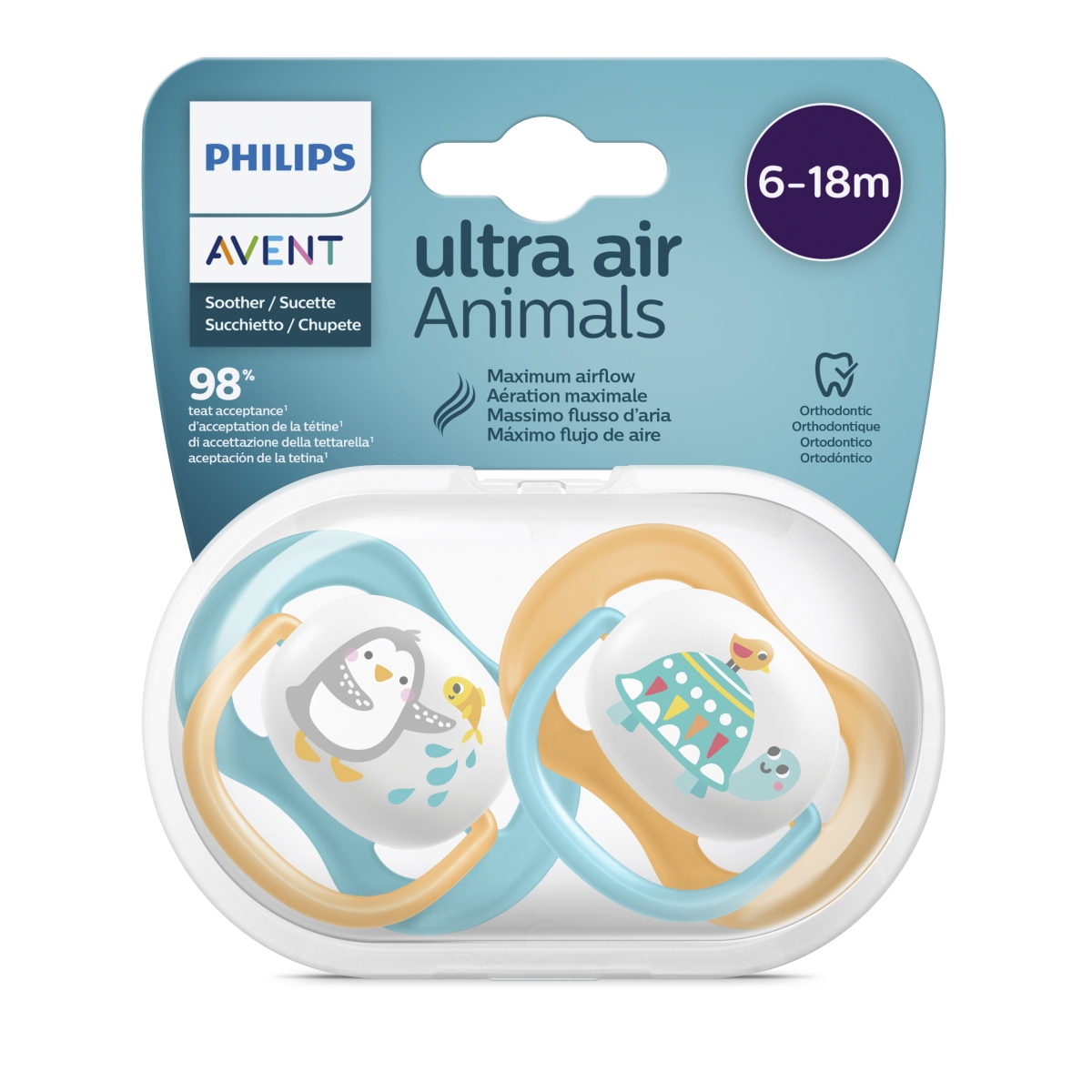 PHILIPS Avent māneklītis Ultra Air Animals, 6-18M (2 gab.), zēniem