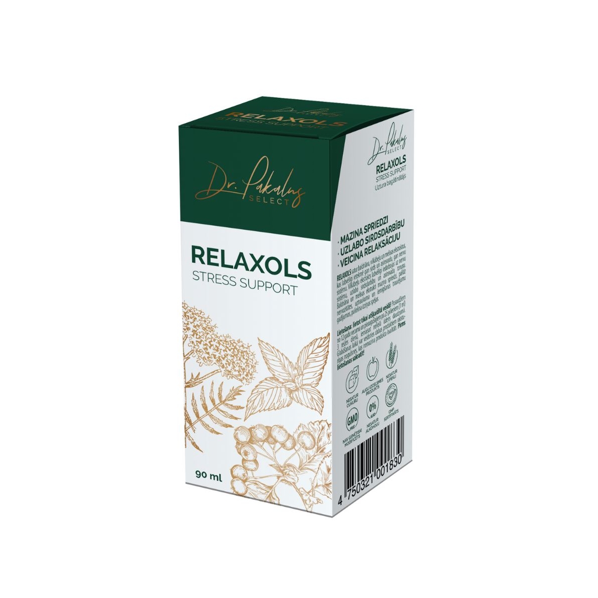 DR.PAKALNS SELECTED RELAXOLS STRESS SUPPORT 90 ml - Produkta attēls