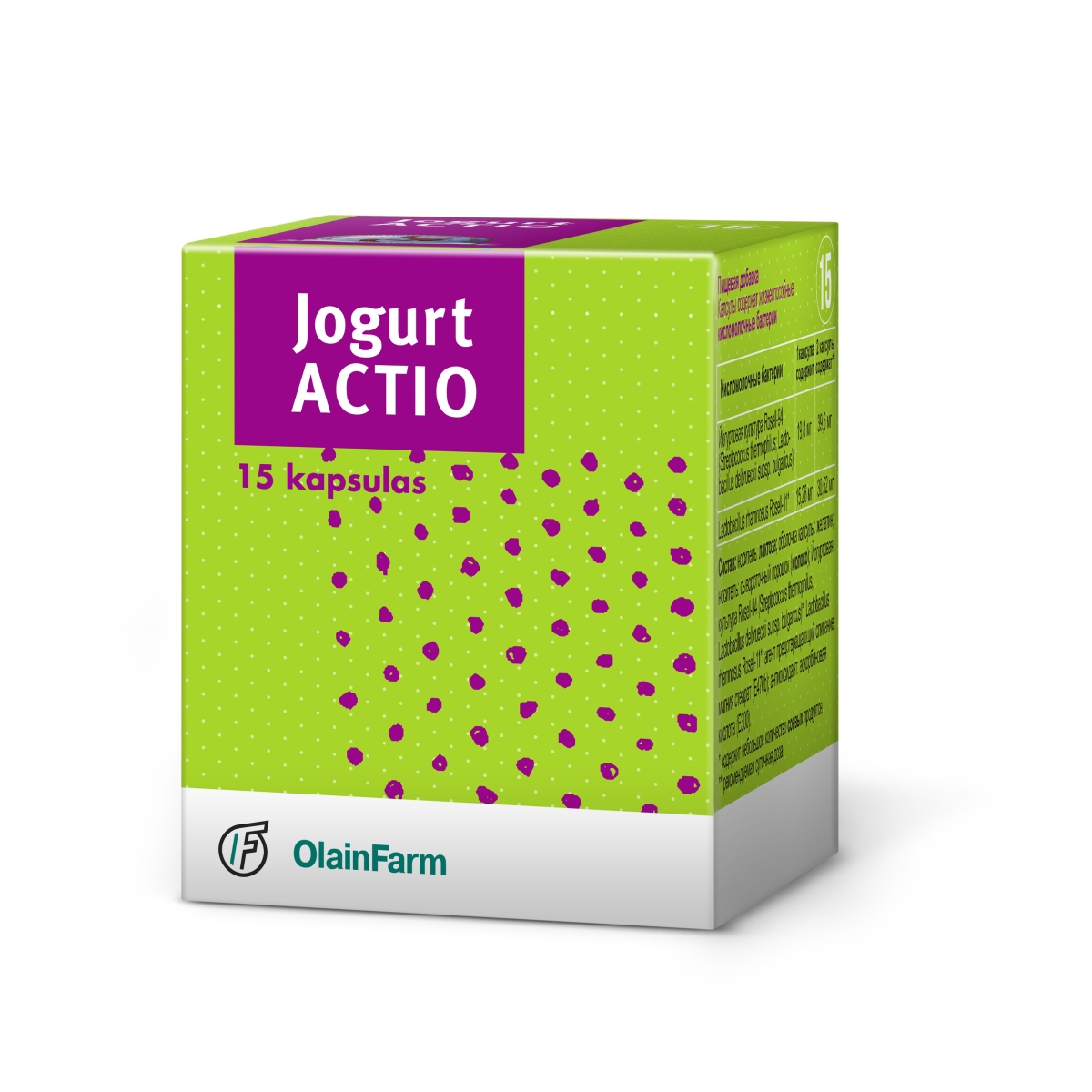 JOGURT ACTIO KAPSULAS N15 OLAINFARM - Produkta attēls