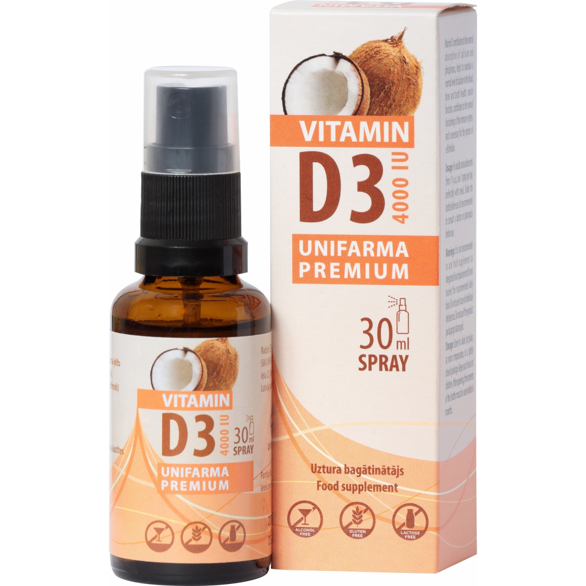 UNIFARMA Vitamin D3 4000SV sprejs, 30 ml