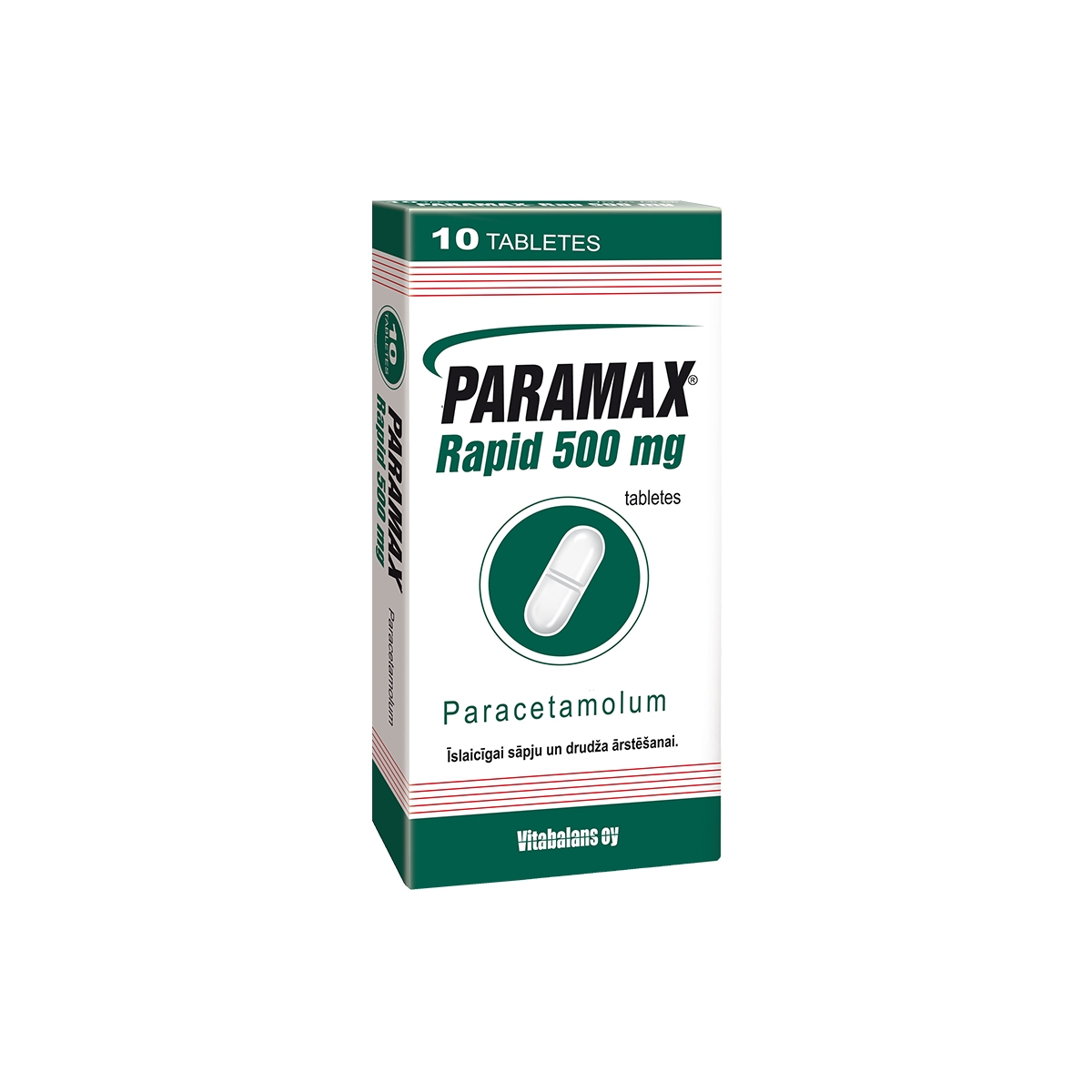 PARAMAX Rapid 500mg tabletes, 10 gab. - Produkta attēls