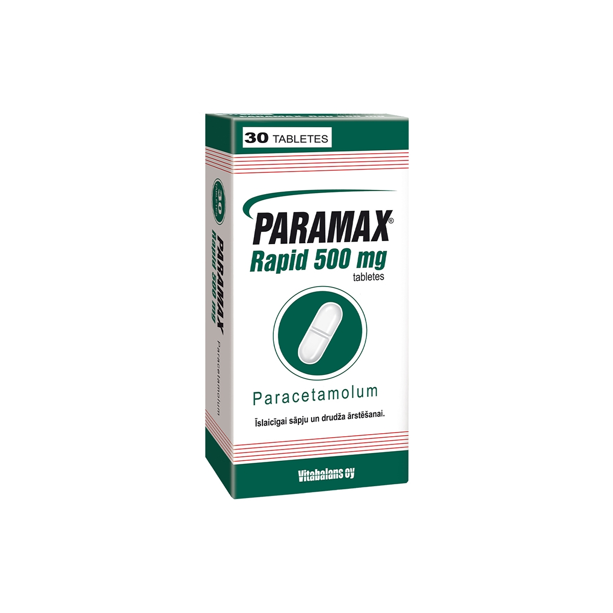 PARAMAX Rapid 500mg tabletes, 30 gab. - Produkta attēls