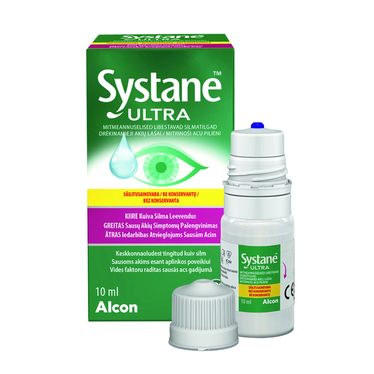 SYSTANE ULTRA mitrinoši acu pilieni bez konservanta, 10 ml