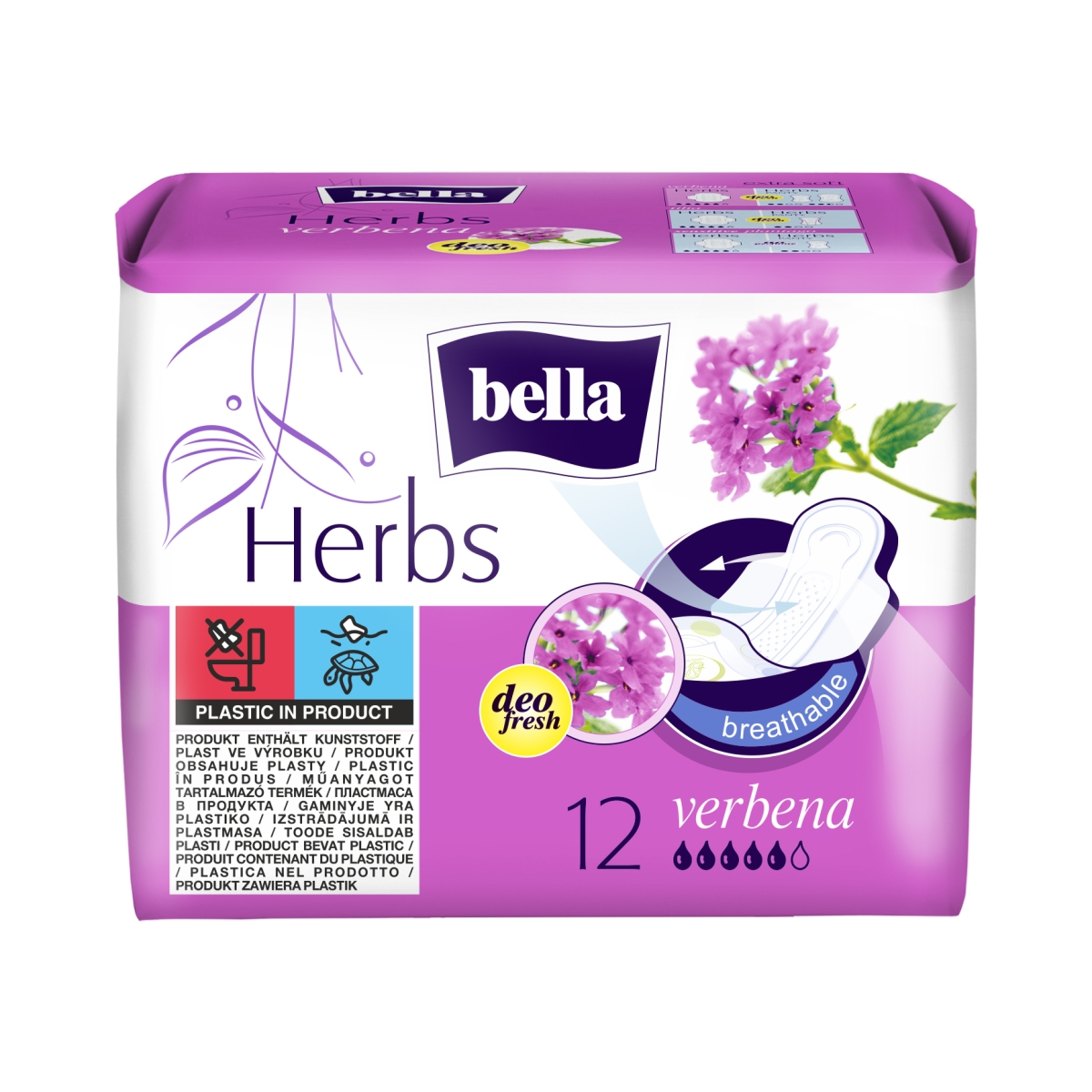 BELLA HERBS Verbena higiēniskās paketes, 12 gab.