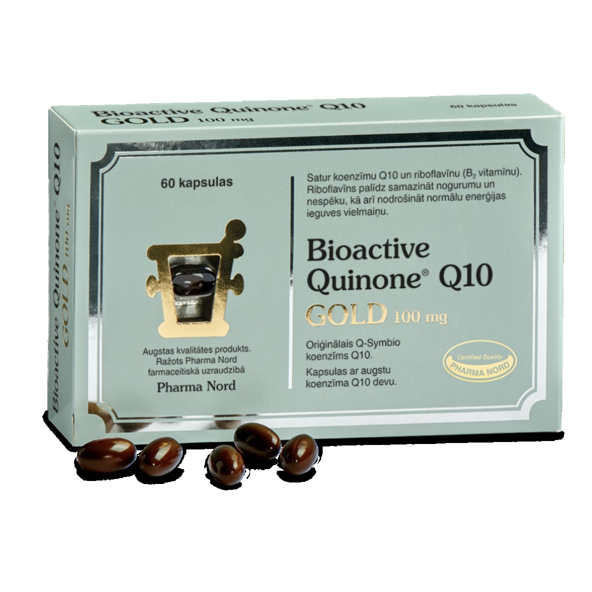 BIOACTIVE Quinone Q10 Gold 100 mg kapsulas, 60 gab.