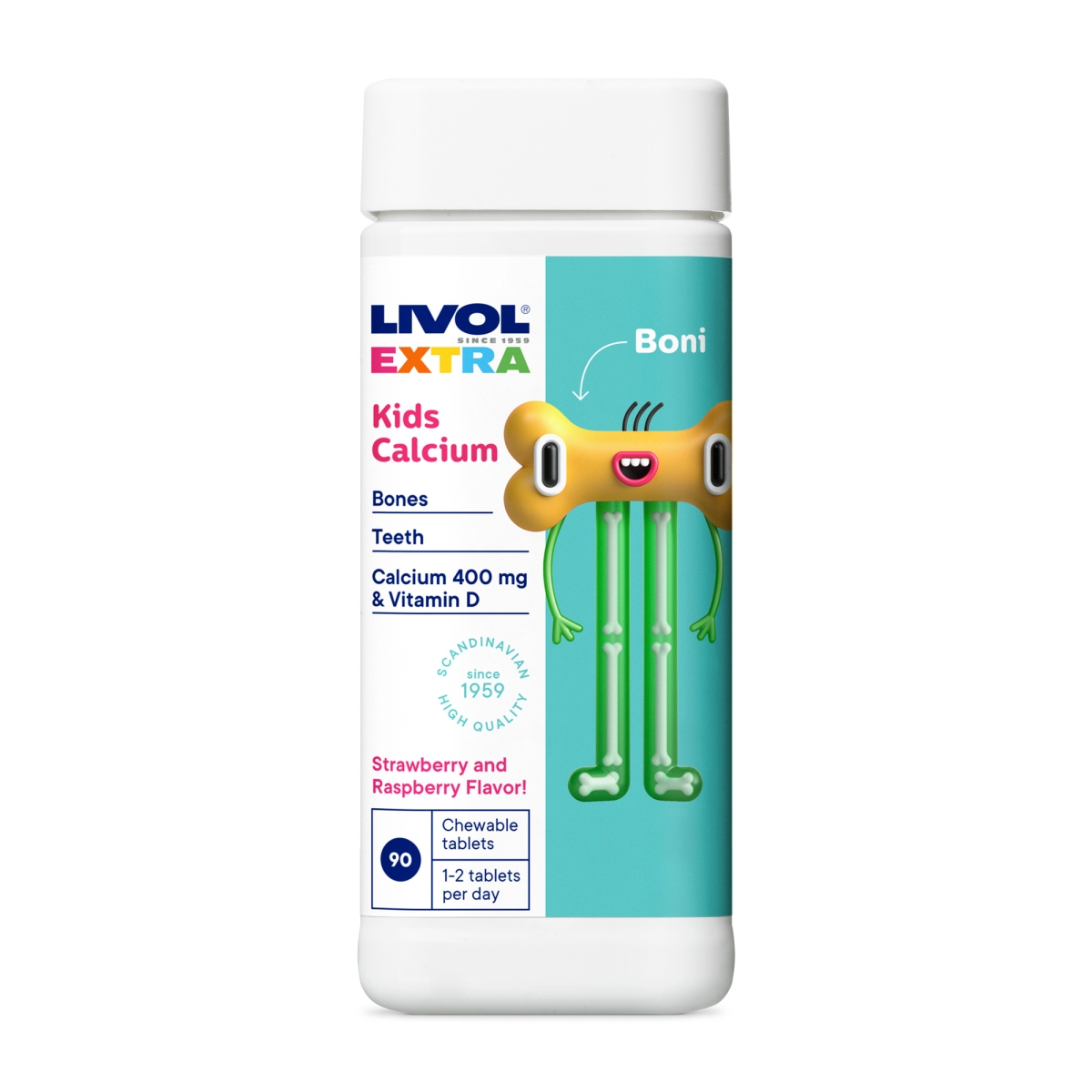 LIVOL Extra Kids Calcium tabletes, 90 gab.