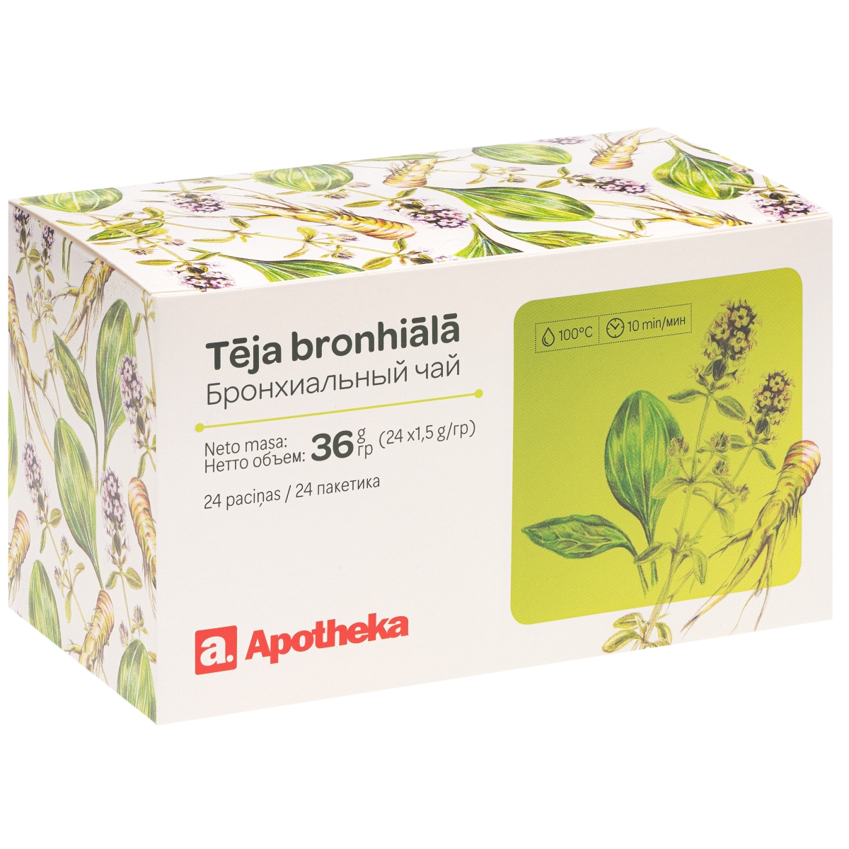 APOTHEKA Bronhiālā tēja 1.5 g, 24 gab