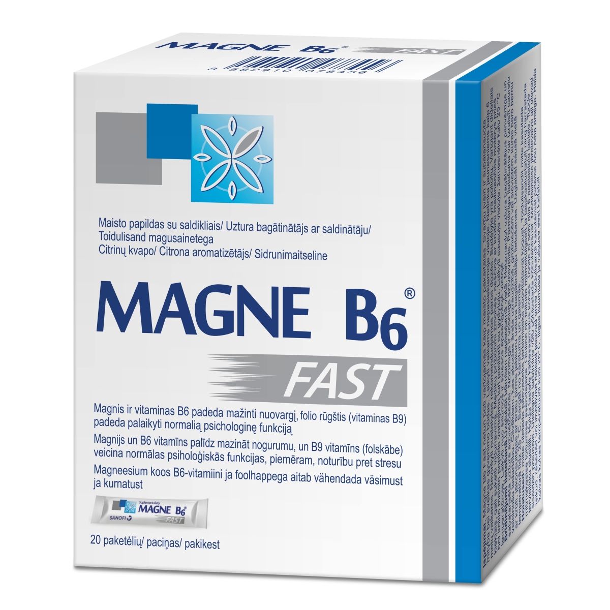 MAGNE B6 (Magnijs) fast granulas, 20 gab