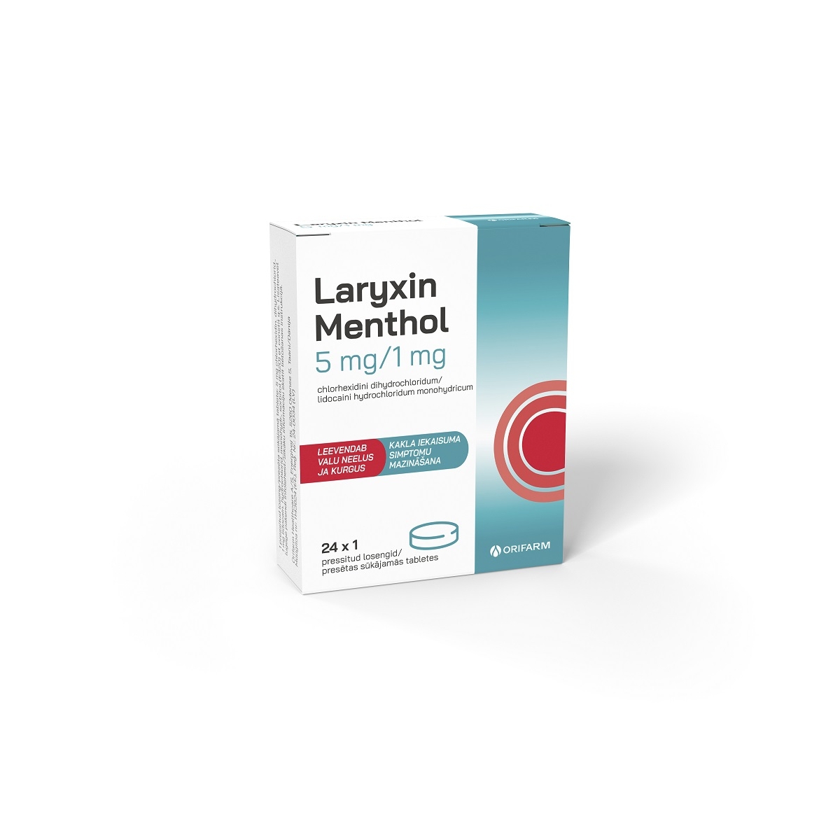 LARYXIN MENTHOL 5MG/1MG SŪK TBL N24 - Produkta attēls