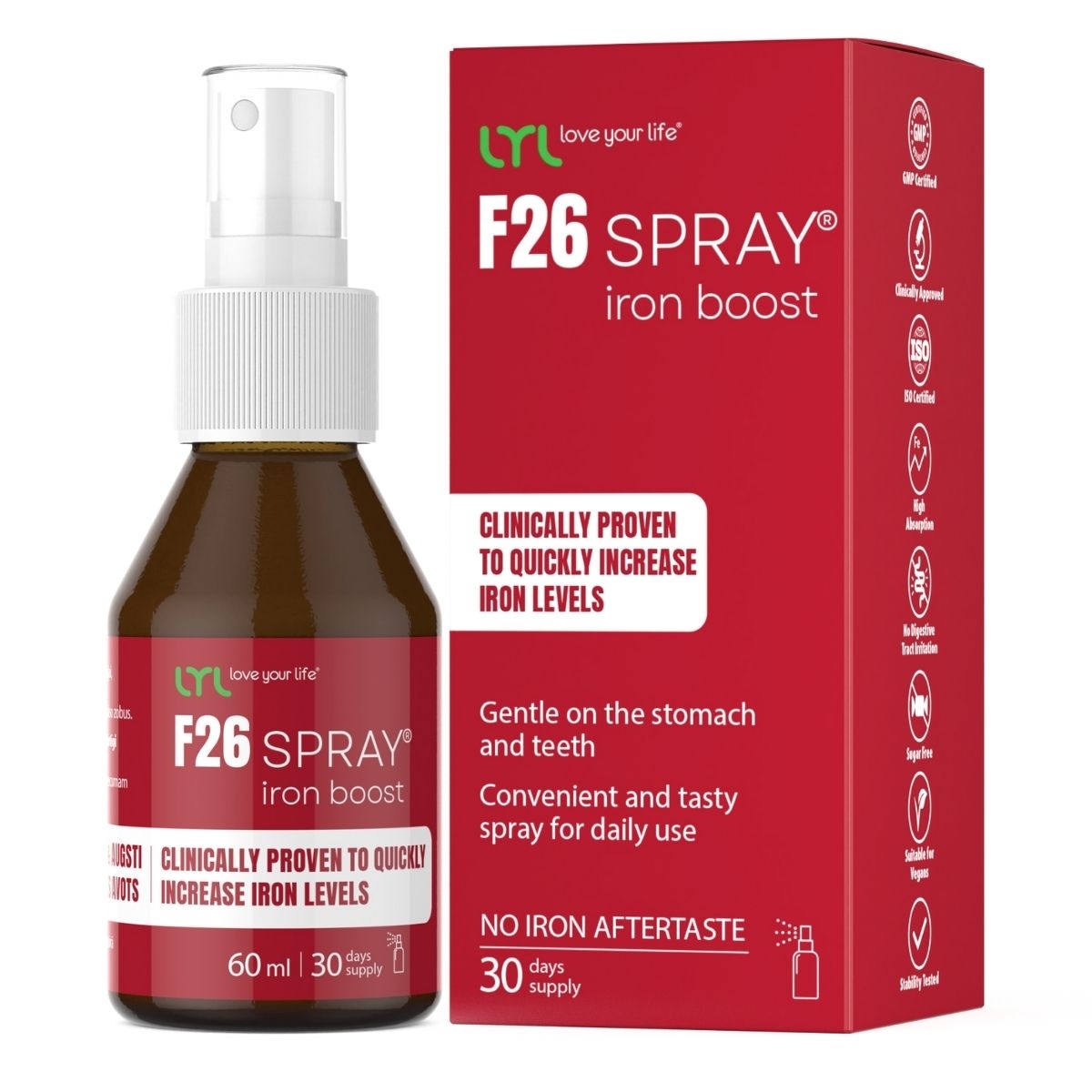 LYL F26 Spray®️ Iron Boost, sprejs, 60 ml - Produkta attēls