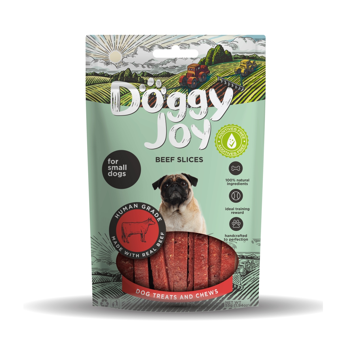 DOGGY JOY LIELLOPU SLOKSNĪTES MAZIEM SUŅIEM 55G - Produkta attēls