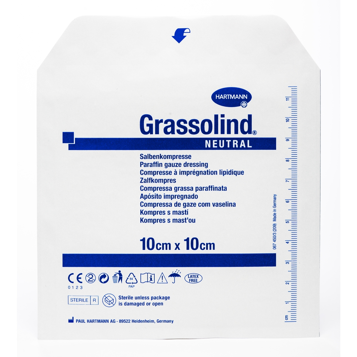 GRASSOLIND tīklveida brūču pārsējs (10 x 10 cm), 1 gab - Produkta attēls