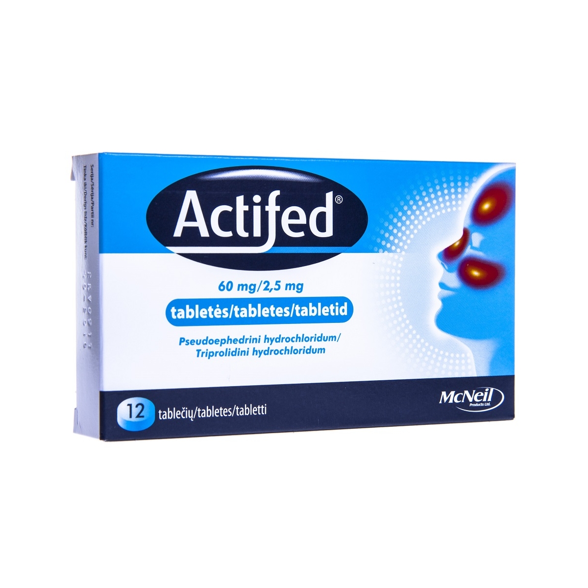 ACTIFED 60MG/2.5MG TABLETES N12