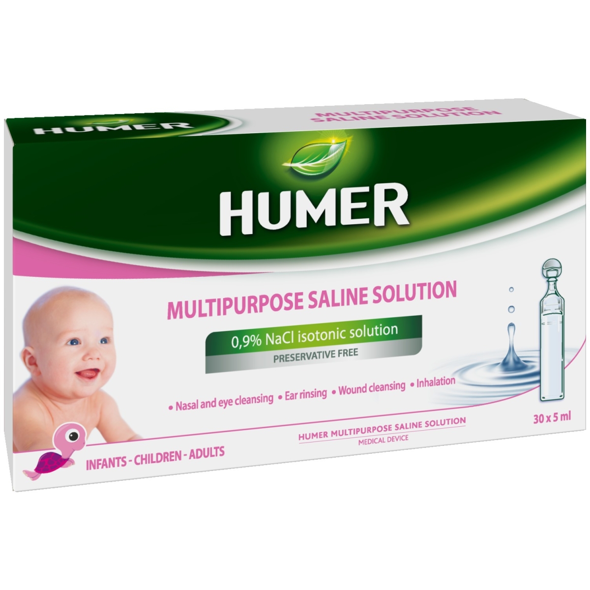 HUMER Izotonisks 0.9% NaCl šķīdums 5 ml, 30 gab.