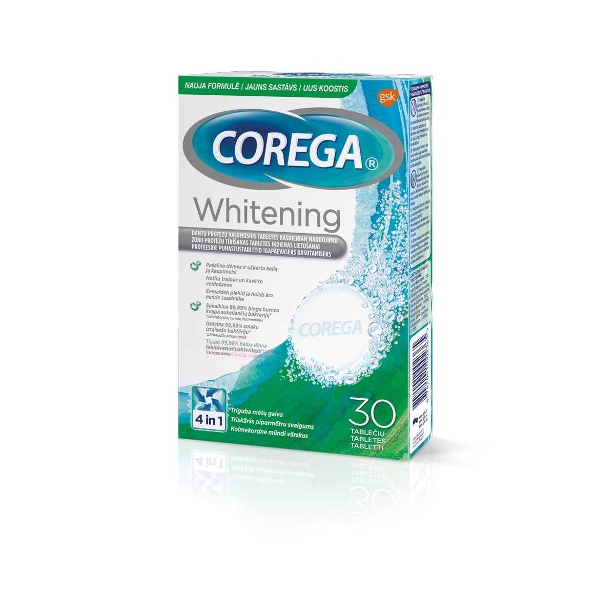 COREGA® Dental White tabletes, 30 gab.