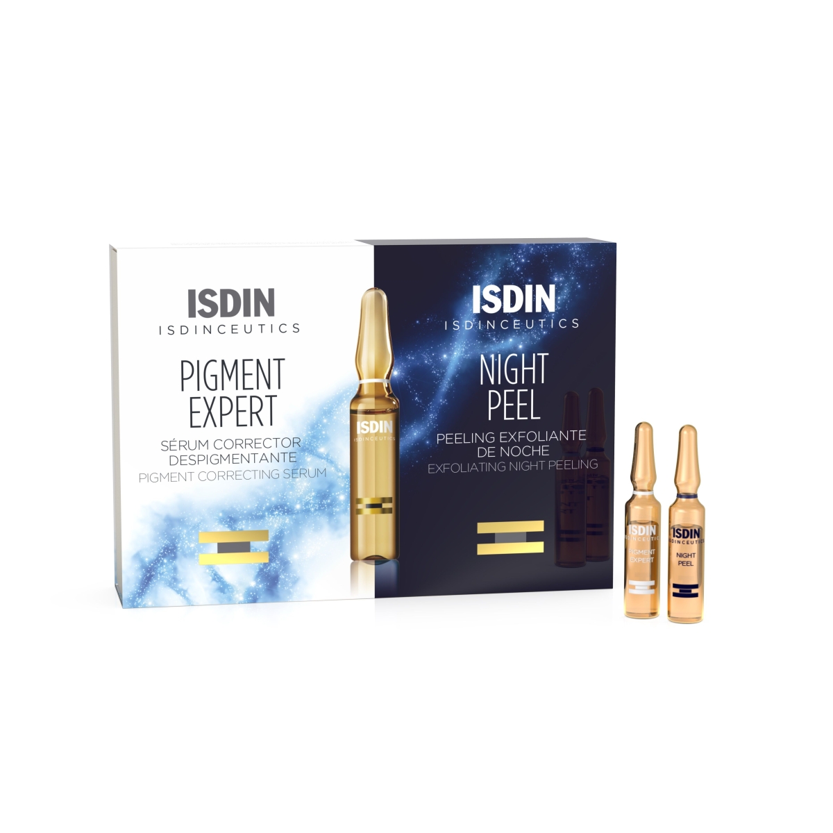 ISDIN ampulas dienas & nakts pigmentācijas mazināšanai, 2 ml, 10 gab + 10 gab - Produkta attēls