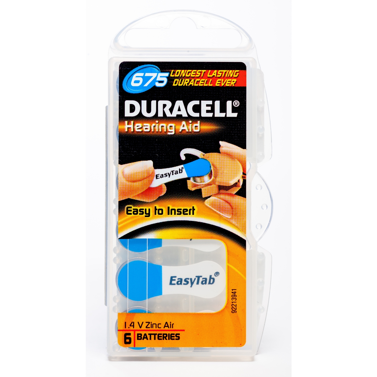 DURACELL baterijas dzirdes aparātiem (DA675), 6 gab - Produkta attēls