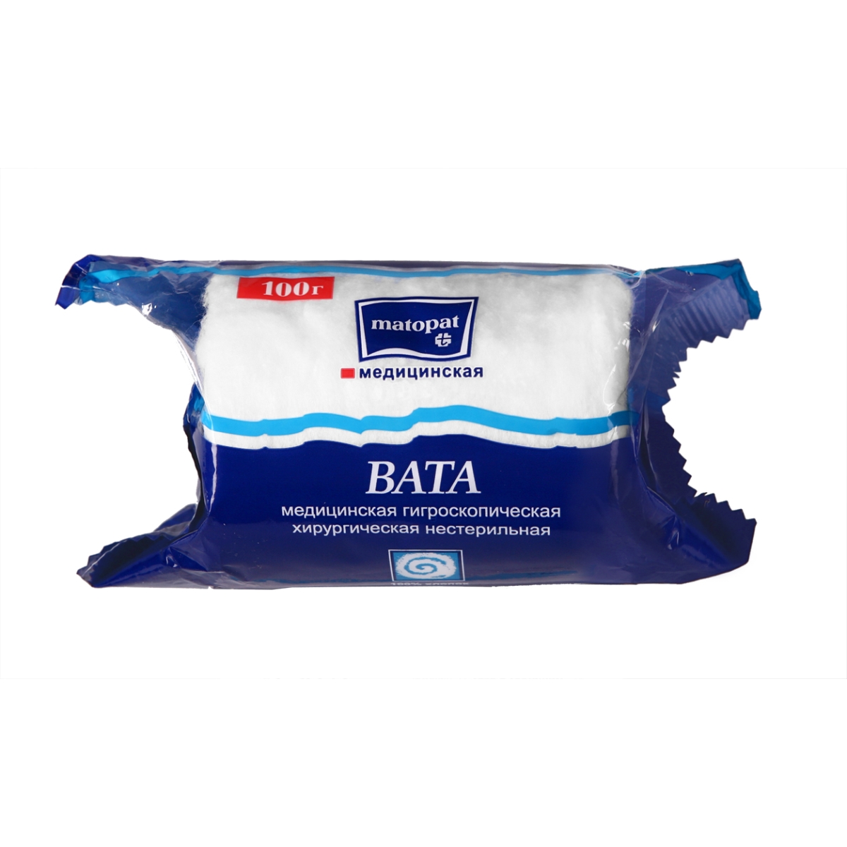 MATOPAT medicīniskā vate rullī, 100% kokvilna, 100 g - Produkta attēls