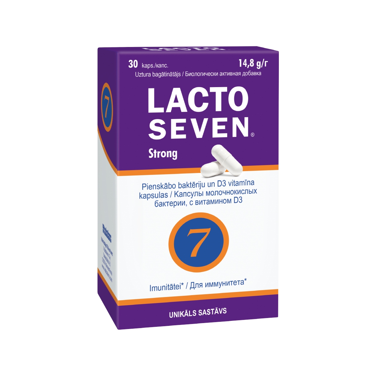 LACTO SEVEN Strong tabletes, 30 gab - Produkta attēls