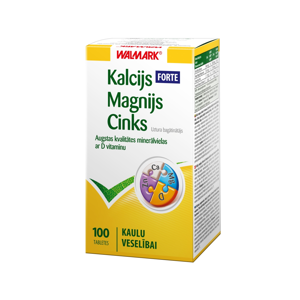 WALMARK Kalcijs-Magnijs-Cinks Forte tabletes, 100 gab.