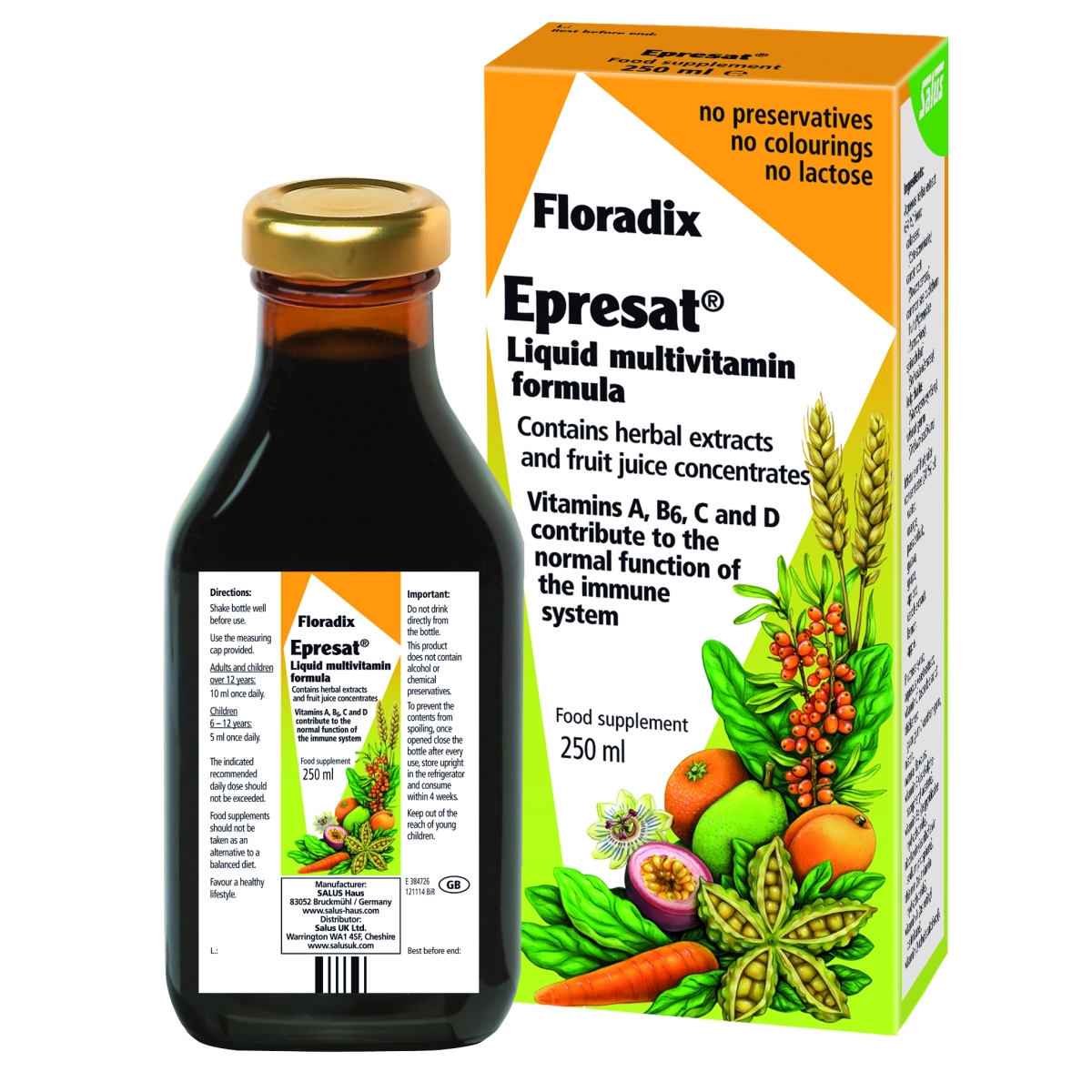 Floradix Epresat multivitamīni, 250 ml - Produkta attēls