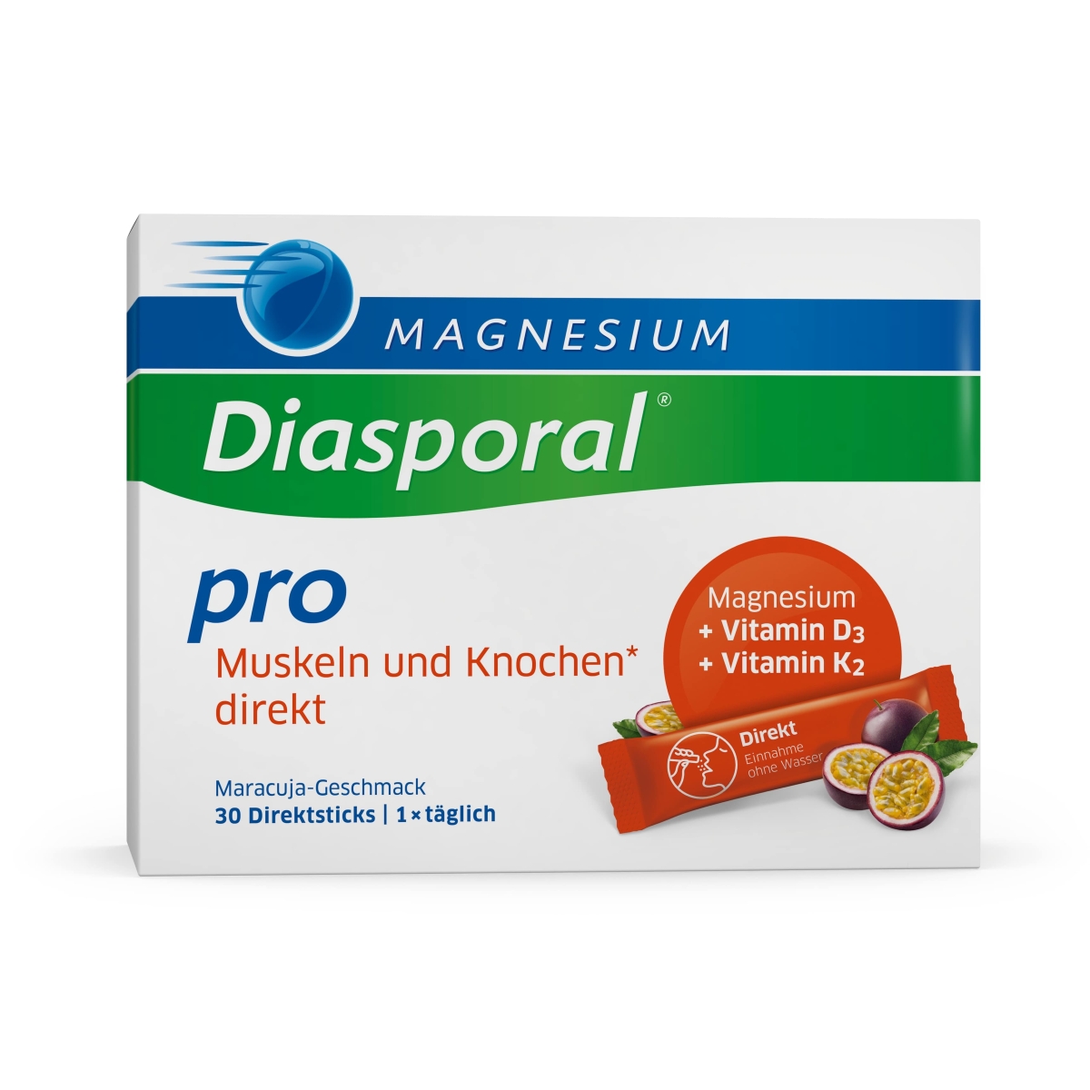 MAGNESIUM Diasporal Pro muskuļiem un kauliem, pulveris, 30 gab. - Produkta attēls