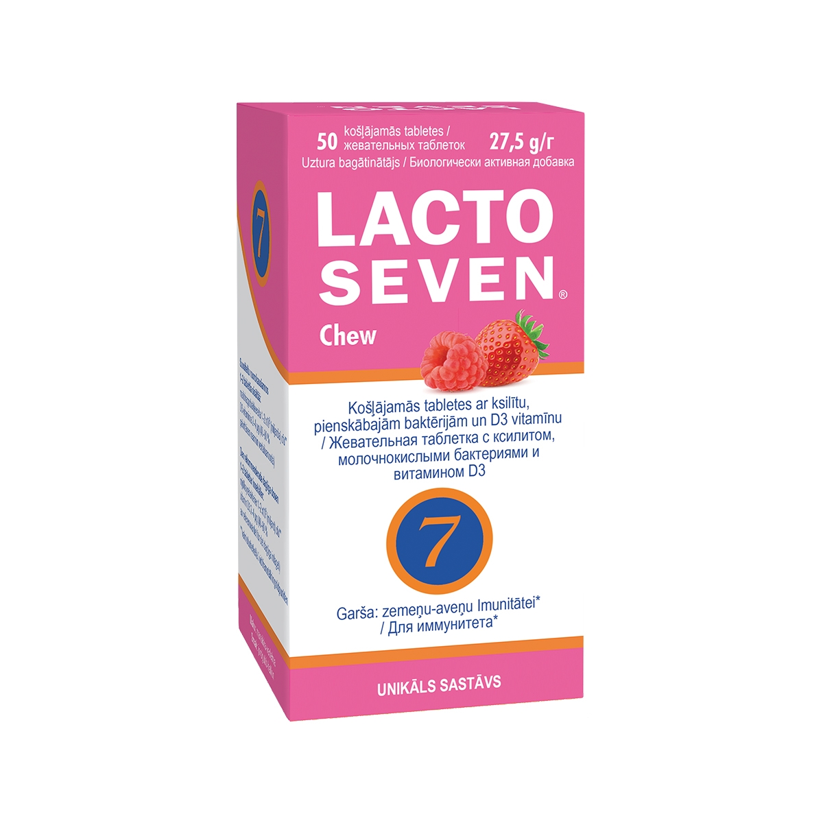 LACTO SEVEN Chew tabletes, 50 gab - Produkta attēls