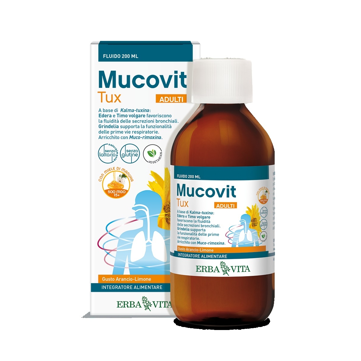 MUCOVIT FLUIDO ADULTI 200ML - Produkta attēls