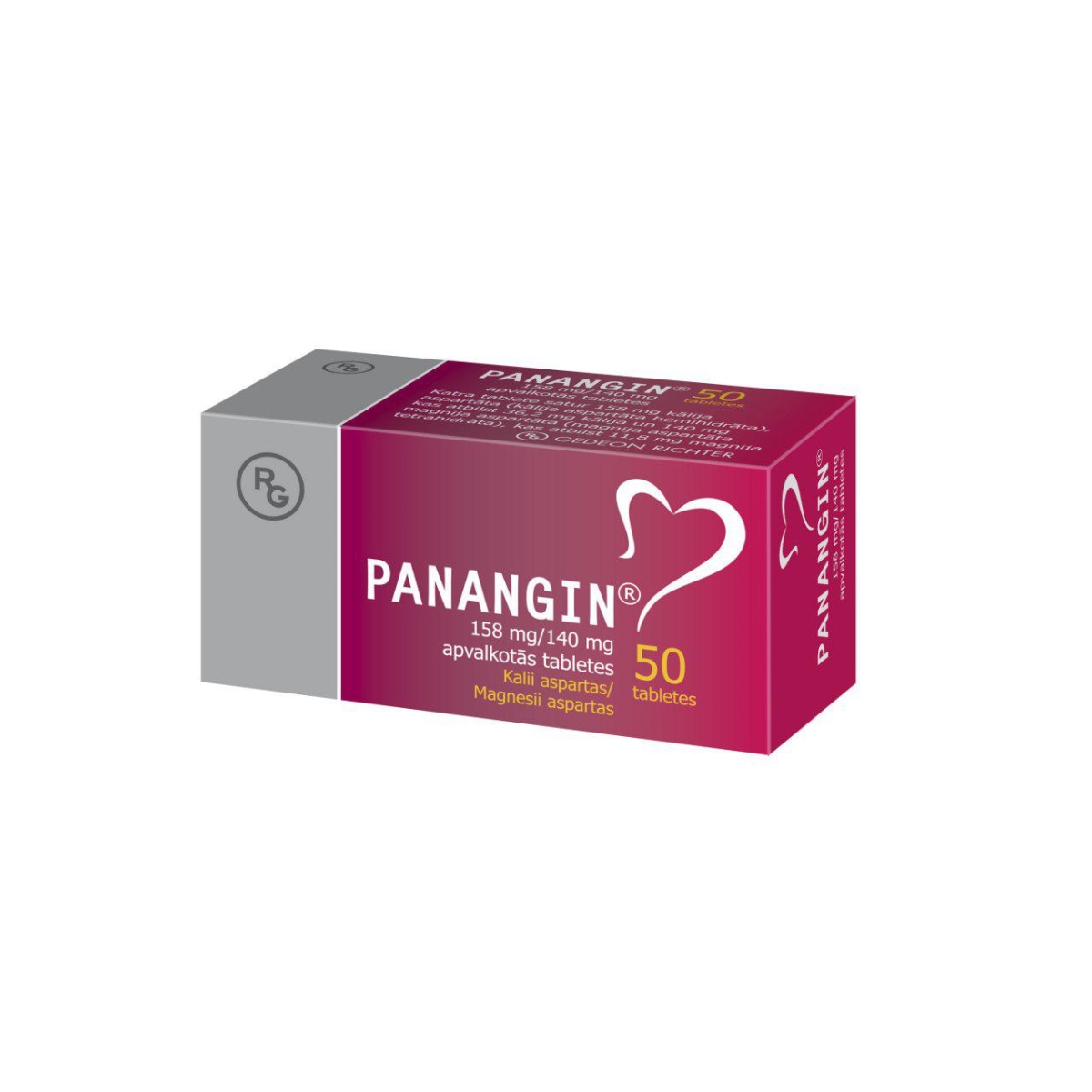 PANANGIN 158MG / 140MG TBL N50 - Produkta attēls