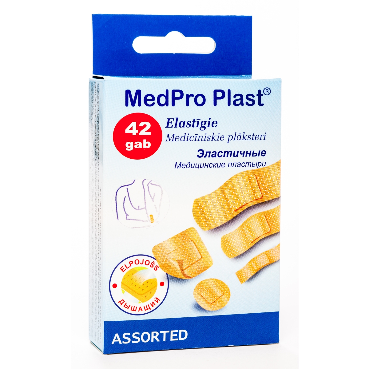 PLĀKSTERI MEDPRO PLAST ASORTI N42 ELASTĪGI - Produkta attēls