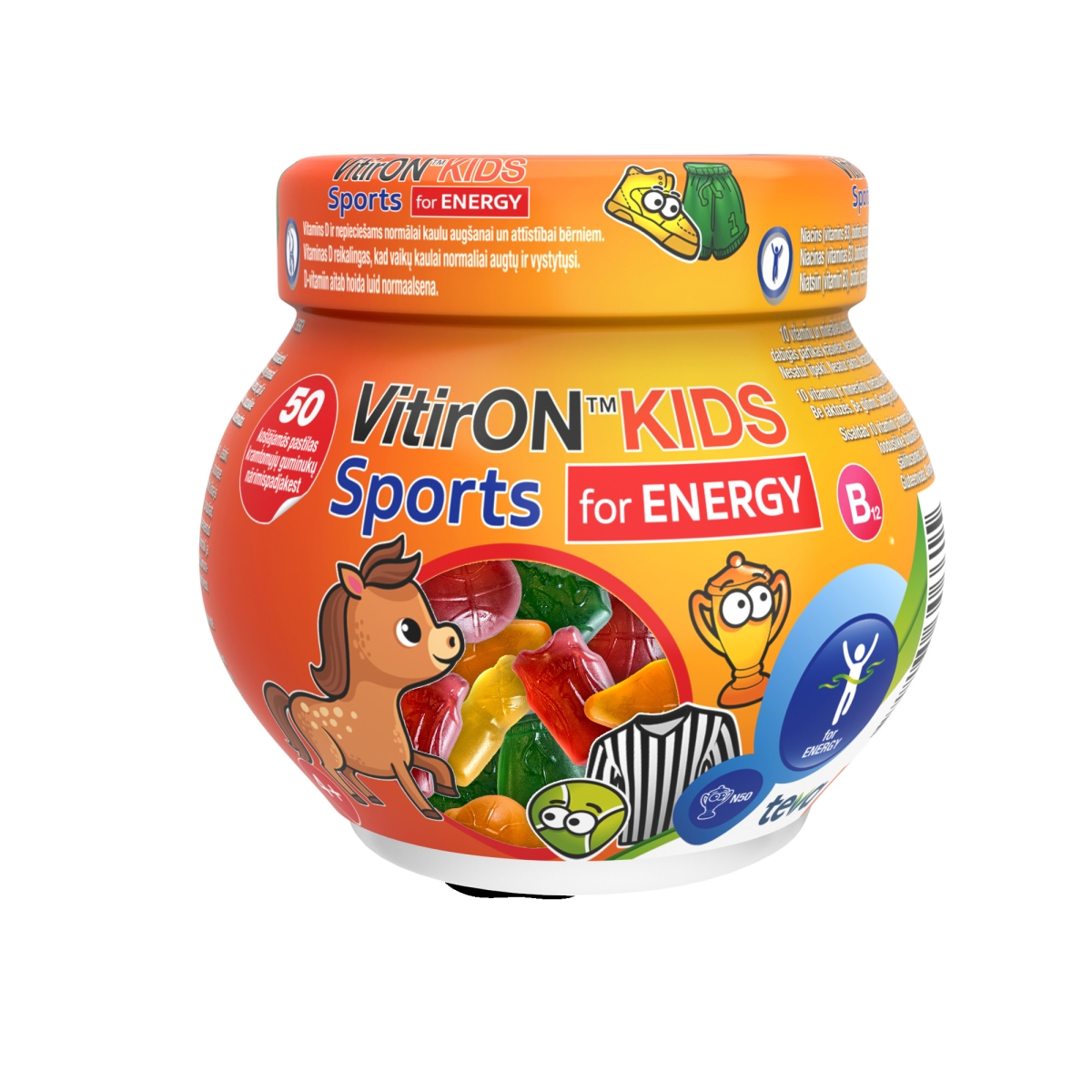 VITIRON™ Kids Sports enerģijai pastilas, 50 gab.