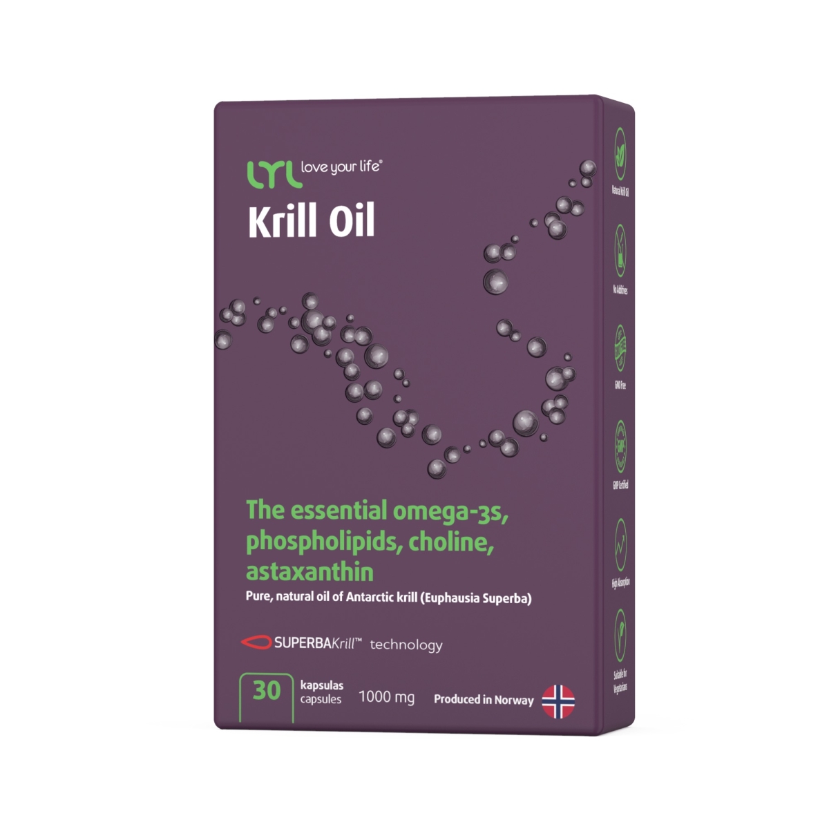 LYL Krill Oil, 30 kapsulas - Produkta attēls