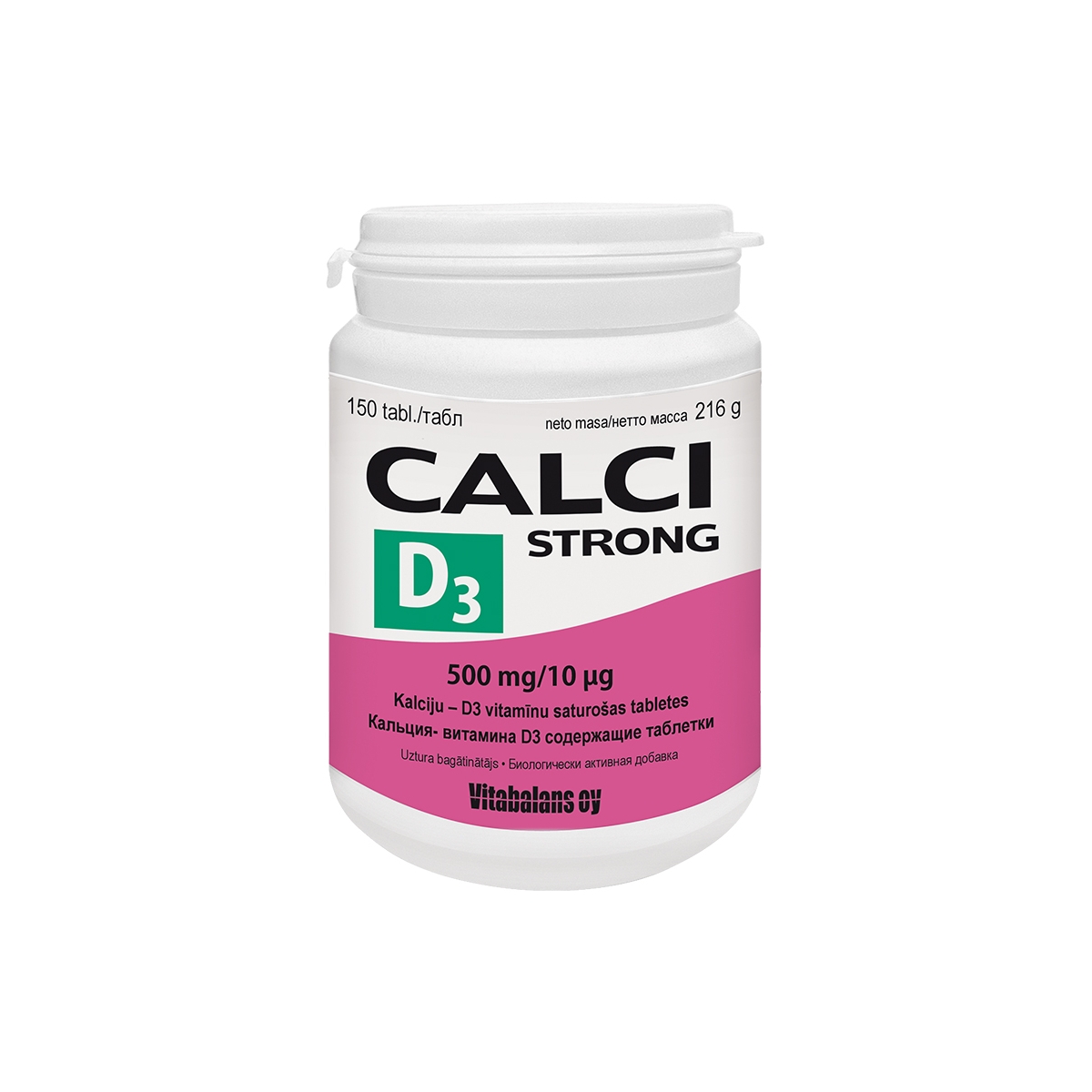 Calci Strong + D3 tabletes, 150 gab - Produkta attēls