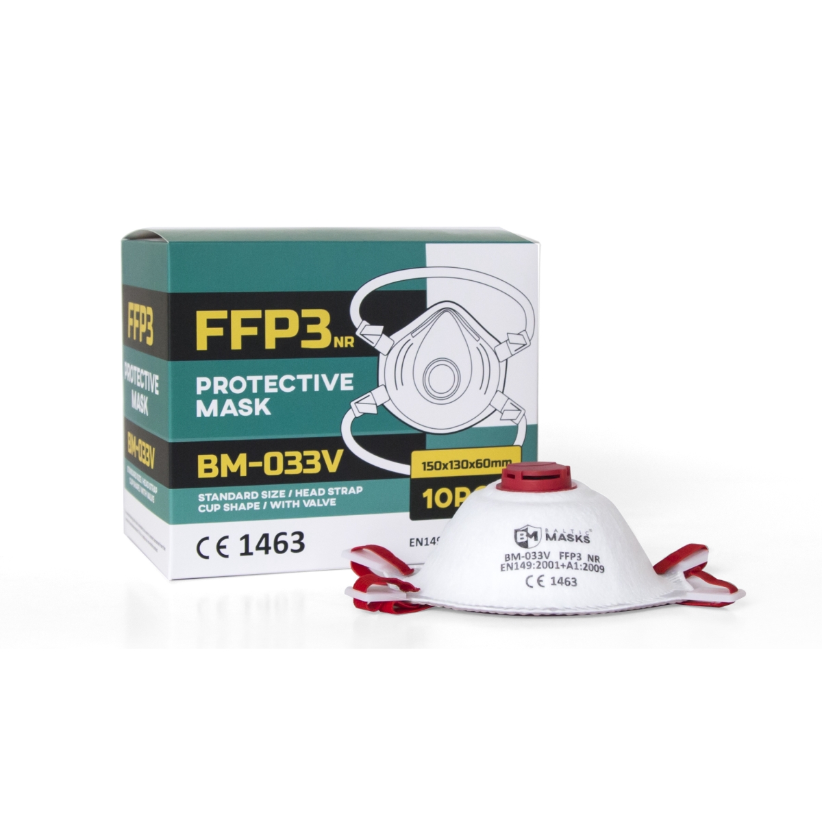 RESPIRATORS BALTIC MASKS BM 033V FFP3 AR VĀRSTU N10 - Produkta attēls