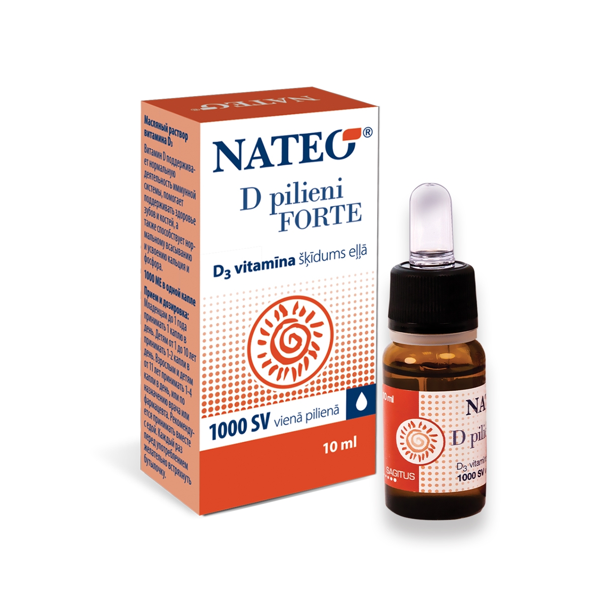 NATEO D Forte pilieni, 10 ml