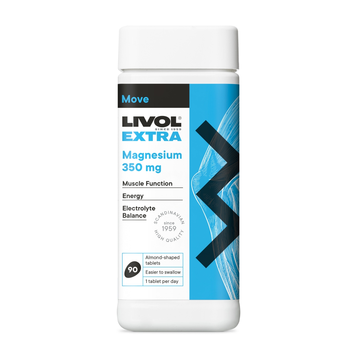 LIVOL Extra Magnijs 350 mg tabletes, 90 gab. - Produkta attēls