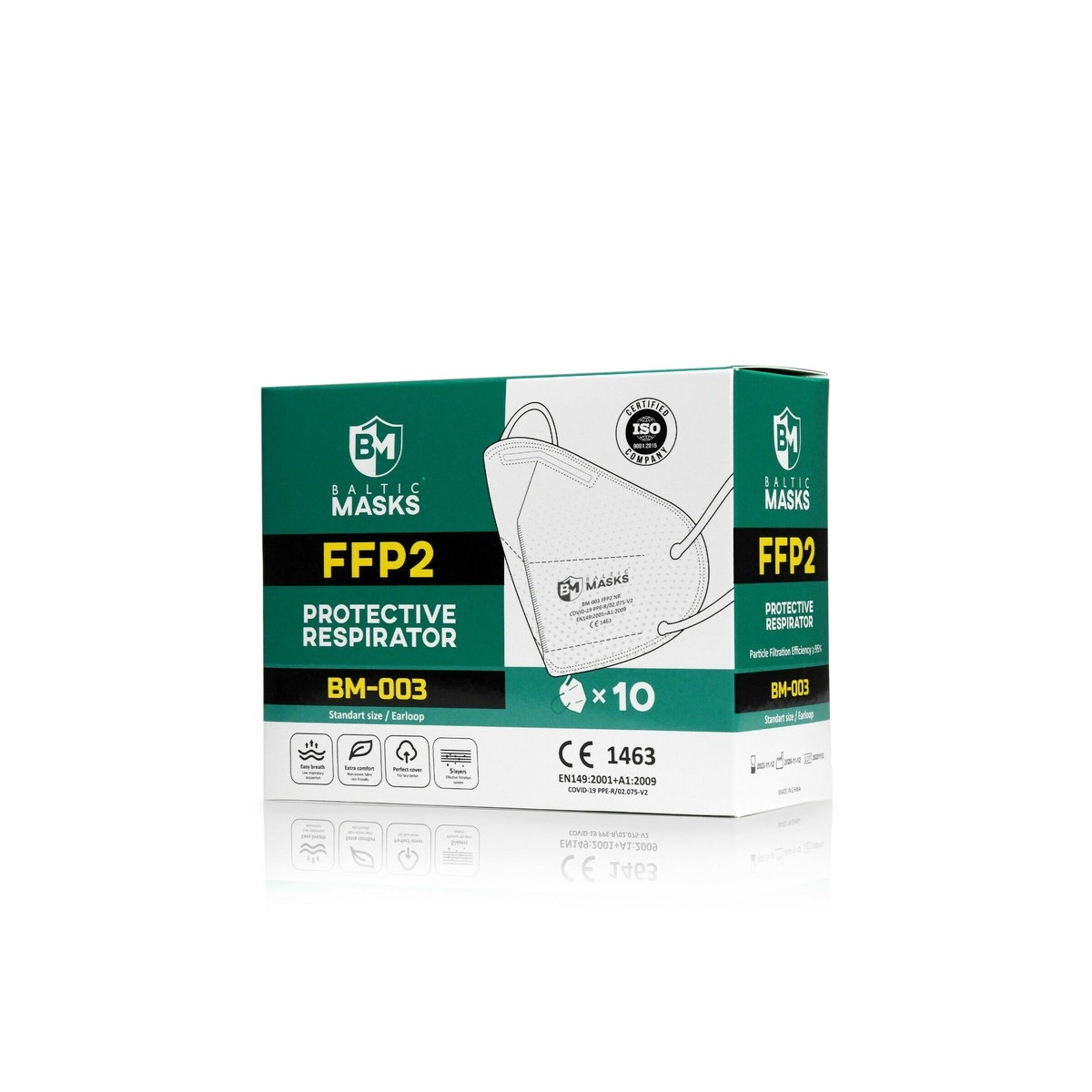 RESPIRATORS BALTIC MASKS BM 003 FFP2 N10 - Produkta attēls