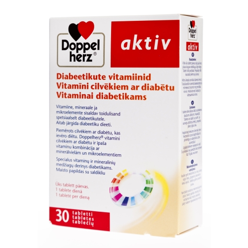 DOPPELHERZ® Aktiv Vitamīni cilvēkiem ar diabētu tabletes, 30 gab.