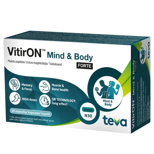 VITIRON™ Mind & Body Forte kapsulas, 30 gab.