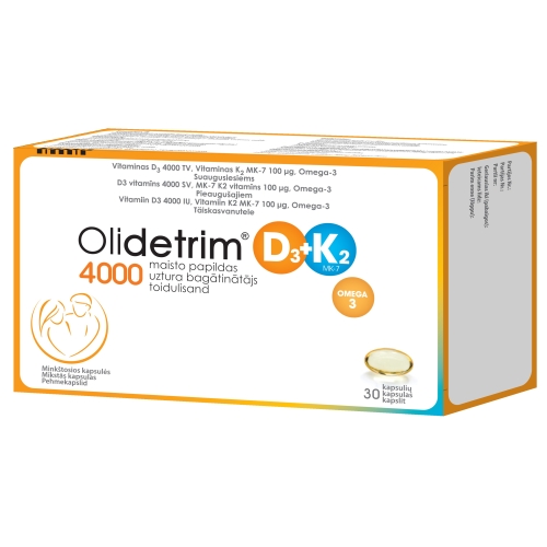 OLIDETRIM 4000 D3+ K2 Omega-3 kapsulas N30