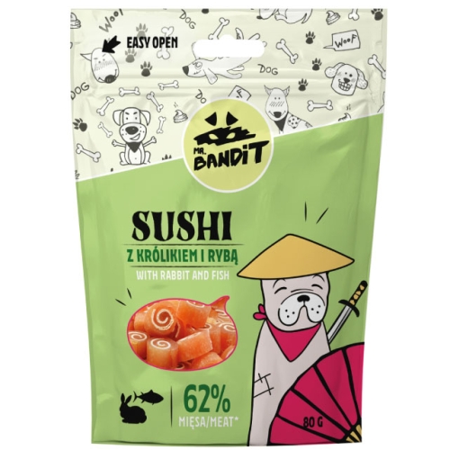 MR.BANDIT SUSHI SUŠI ROLLI TRUSIS AR ZIVI 80G