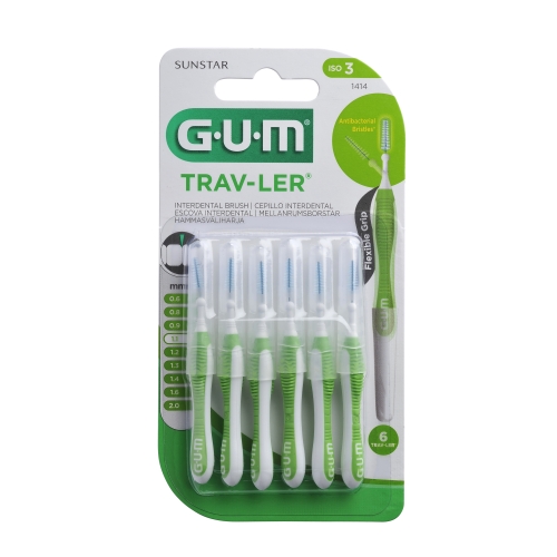 GUM® Trav-Ler starpzobu birstīte, 1,1 mm, 6 gab