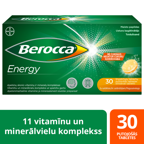 BEROCCA Energy putojošās tabletes, 30gab